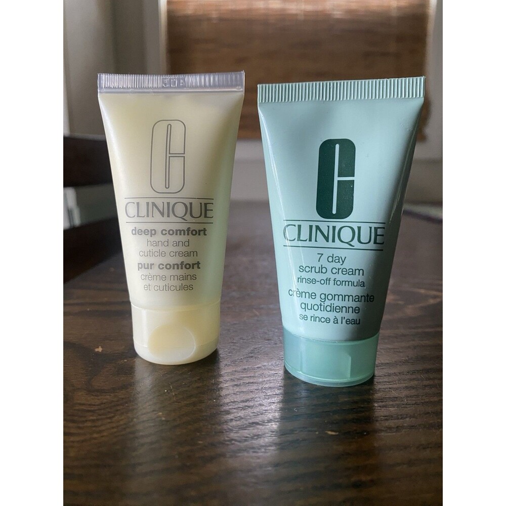 Clinique 7 Day Scrub + Deep Comfort Hand and Cuticle Cream 1oz Travel Size NEW